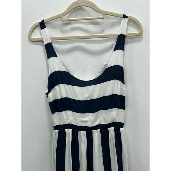 Abercrombie & Fitch Striped Dress Womens Large Black White Sleeveless Summer - Picture 2 of 10